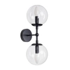 Loftowa lampa DORADO LP-002/2W BK Transp. Light Prestige kinkiet do sypialni czarny przezroczysty