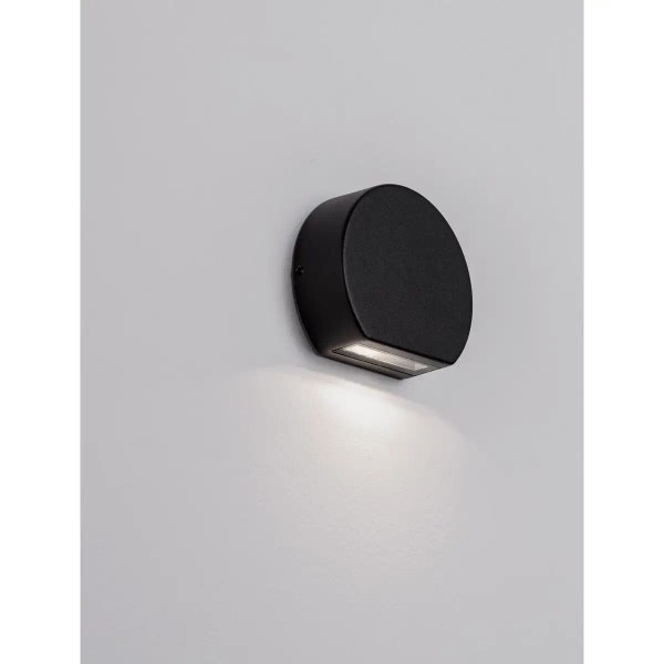 Okrągły kinkiet zewnętrzny ścienny SARDIRA LE75308 LED 4W 3000K IP54 czarny
