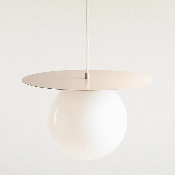 Salonowa lampa wisząca kula LOOP 1125G17_L Aldex szklana beżowy