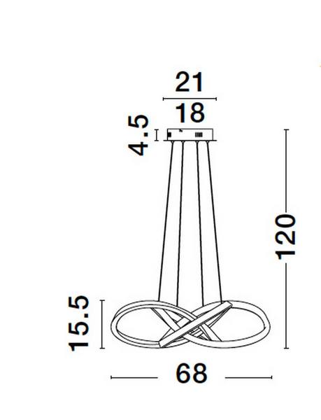 Wisząca lampa CHIAPAS LE42834 spirala salonowa LED 54W 3000K czarna