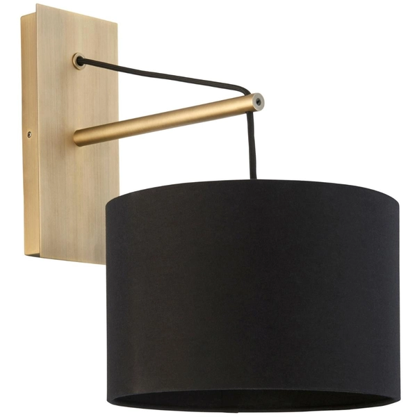 Ścienna lampa nad łóżko L&-192624 Light& z abażurem czarna mosiądz