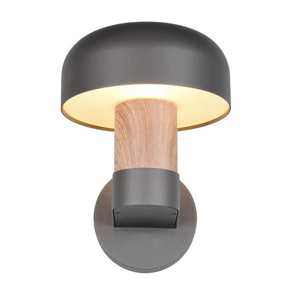 Ścienna lampa do ogrodu FRASER 262560135 grzybek IP54 szary drewniany
