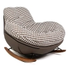 Nowoczesny bujany fotel w pepitke Fatty KH1501100351 beżowy
