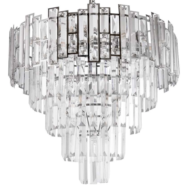 Wisząca lampa glamour VEN E1812/8 kryształowa łańcuch przezroczysty chrom