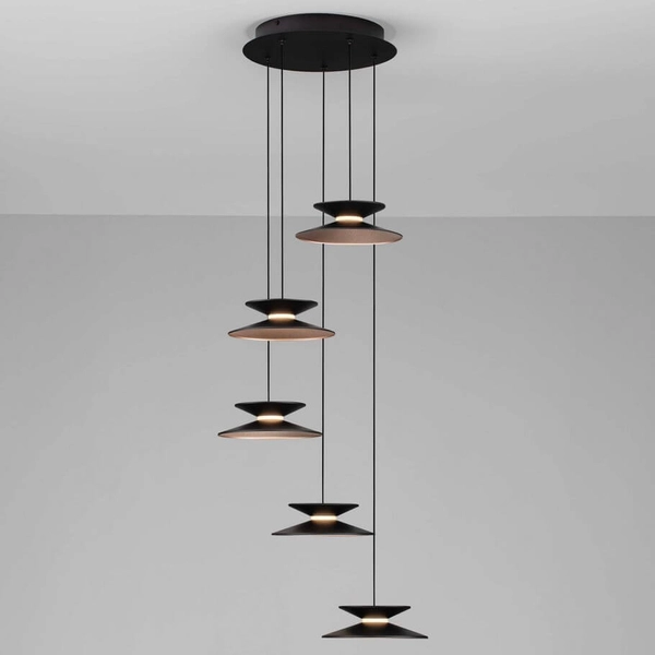 Zwisająca lampa do kuchni GUANAY LE44743 LED 24W 3000K kaskada czarna złota