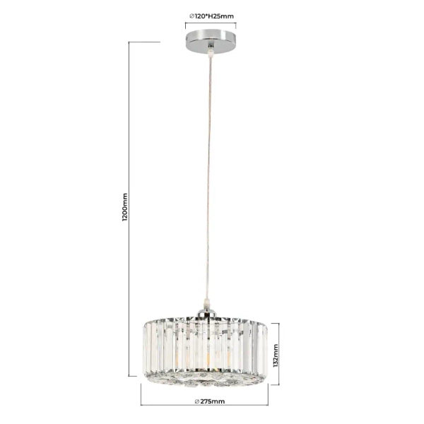 Wiszący żyrandol salonowy Vetro LP-2910/1P GD round okrągły złoty