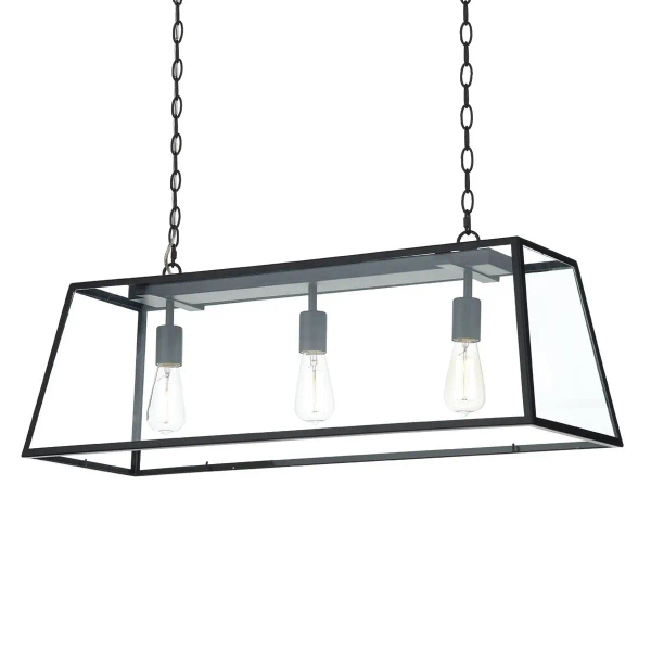 Loftowa lampa wisząca Academy ACA0322 nad wyspę szklana czarny