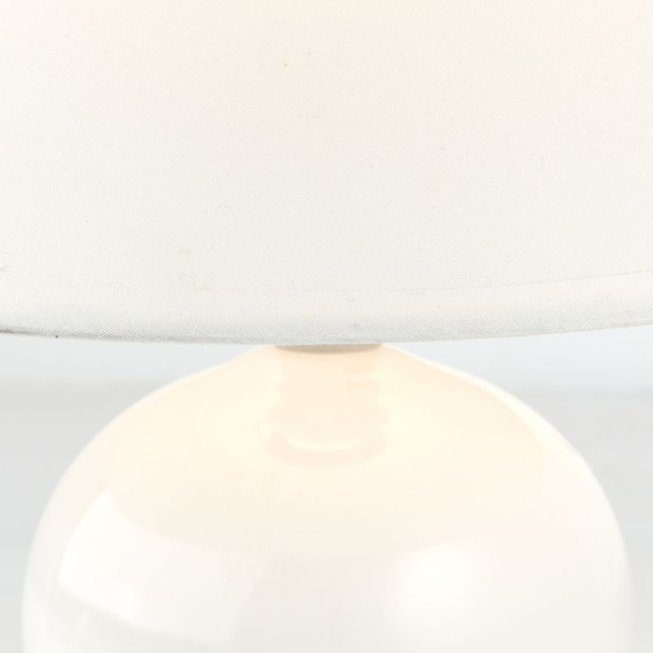 Kulista lampka nocna Primo 61047/05 z abażurem biała