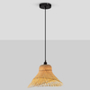 Jadalniana lampa wisząca MONSEFU LE44859 ekologiczna kapelusz naturalna czarna