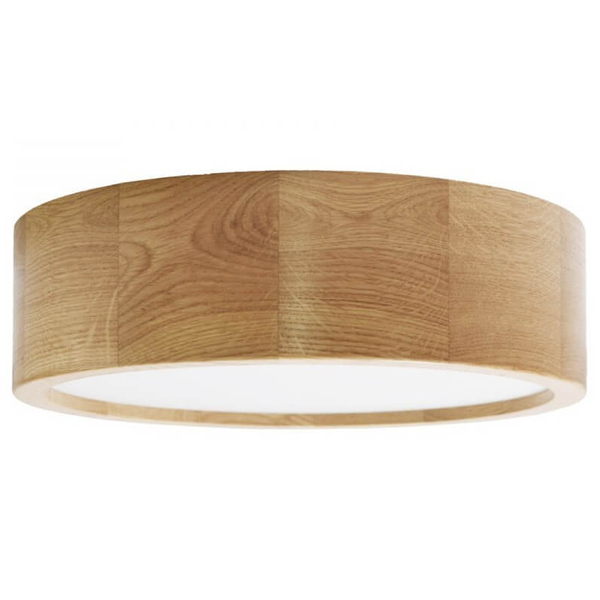 Drewniana lampa sufitowa 137623617422 okrągła do salonu