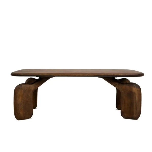 Prostokątny stolik kawowy ORIZON MM001501100344 brązowy drewniany 120x60cm