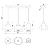 Lampa zwis CHIRAZ 310500332 Trio tubki do kuchni czarny złoty