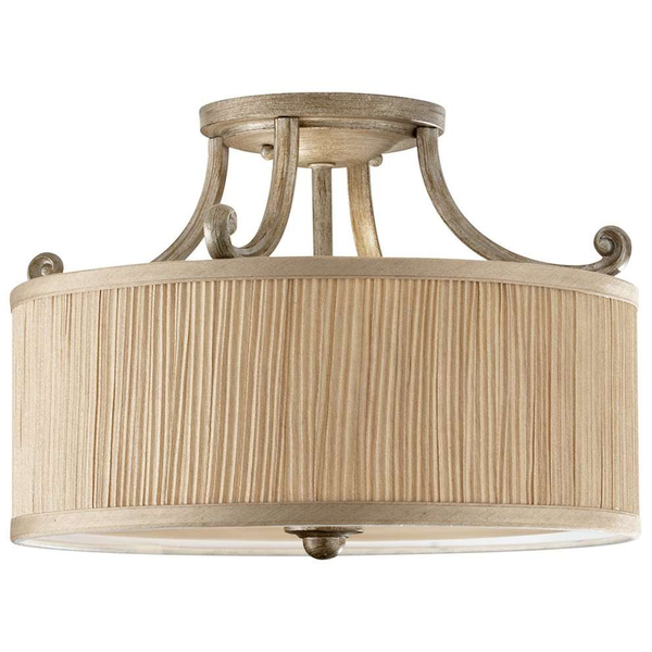 Plafon LAMPA sufitowa FE-ABBEY-SF Elstead FEISS plisowana OPRAWA okrągła abażurowa beżowa