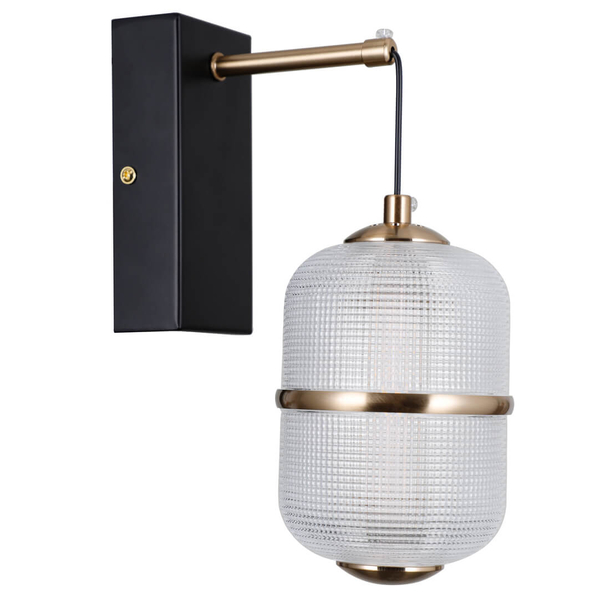 Ścienny kinkiet szklany Alani WL-34375-1-BK LED 6W 3000K czarny złoty