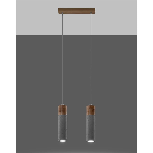 Betonowa lampa wisząca SL.0966 do kuchni betonowa drewniana