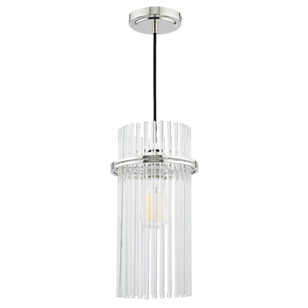 Kryształowa lampa wisząca Eltham ELT0138-EH Dar Lighting kryształ srebrna