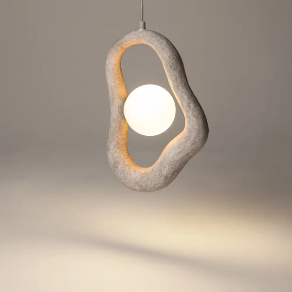 Wisząca modernistyczna lampa Opus MOD380PL-01GR nad stół do jadalni szara