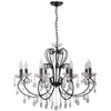 Lampa wisząca AURORA 38-73747 pałacowa glamour crystal czarny przezroczysty