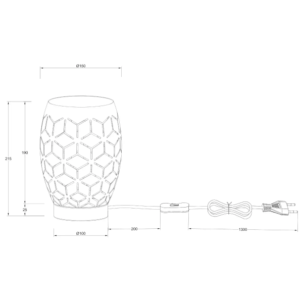 Stołowa lampka Bidar R51571065 RL Light wzorzysta brązowa złota