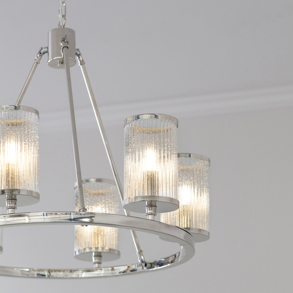 Lampa wisząca Easton 74128 Endon szklane tuby okrągłe nikiel