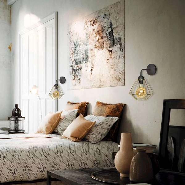 Ścienna LAMPA kinkiet LUPO MLP6269 Milagro metalowa OPRAWA druciana klatka industrialna czarna