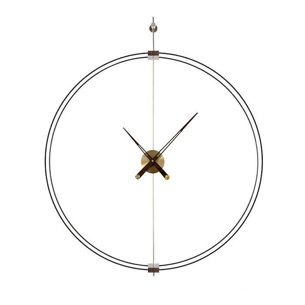 Ścienny zegar Doble Ring MSE1501100463 metalowy czarny brązowy