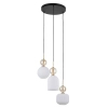 Wisząca lampa do przedpokoju Sophia Cognac ryflowana biały czarny