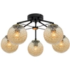 Modernistyczna LAMPA sufitowa Rosa 2100/5 BLACK Elem szklana OPRAWA loftowa balls czarna