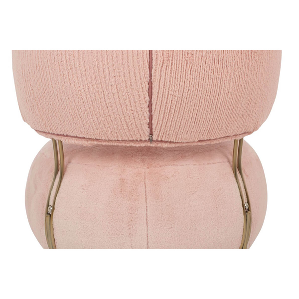 Tapicerowany fotel Low Teddy Pink HE510X-3.PECH.PINK do sypialni różowy 