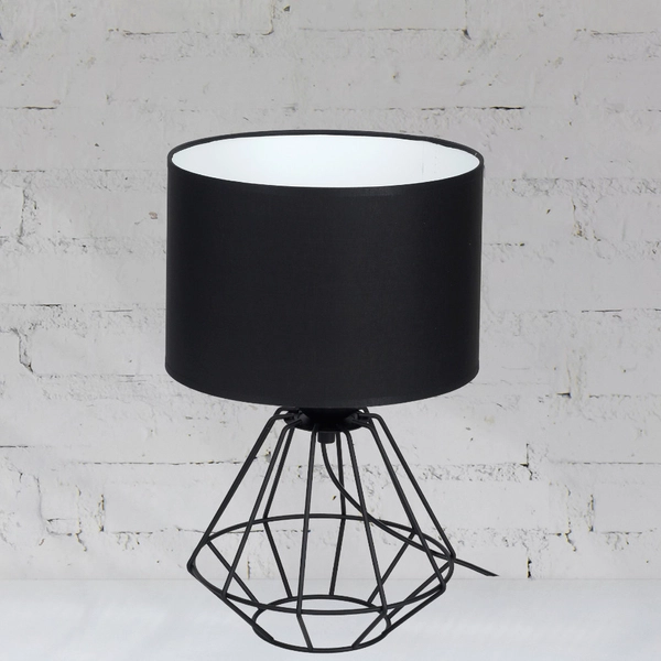 Abażurowa LAMPA stołowa COLIN MLP4792 Milagro druciana LAMPKA metalowa klatka stojąca czarna