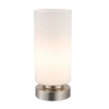 Szklana lampa nocna Elmer 93076/05 tuba chrom biała