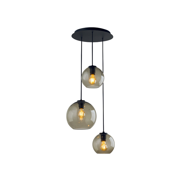 Skandynawska lampa wisząca Vetro 7641 3-płomenna nad stół szklana