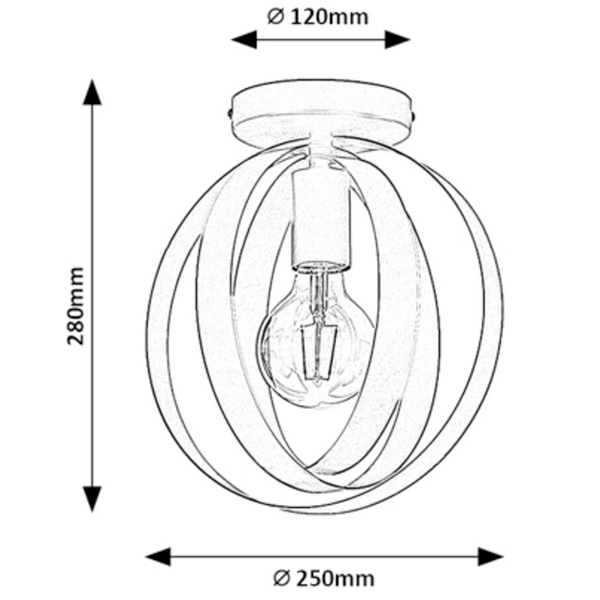 Nowoczesna lampa sufitowa Cortado 5359 metalowe pierścienie czarne