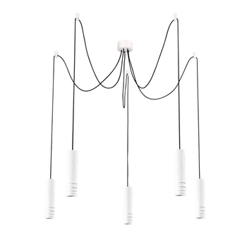 Wisząca lampa pokojowa Locus loftowa kaskada tuby białe