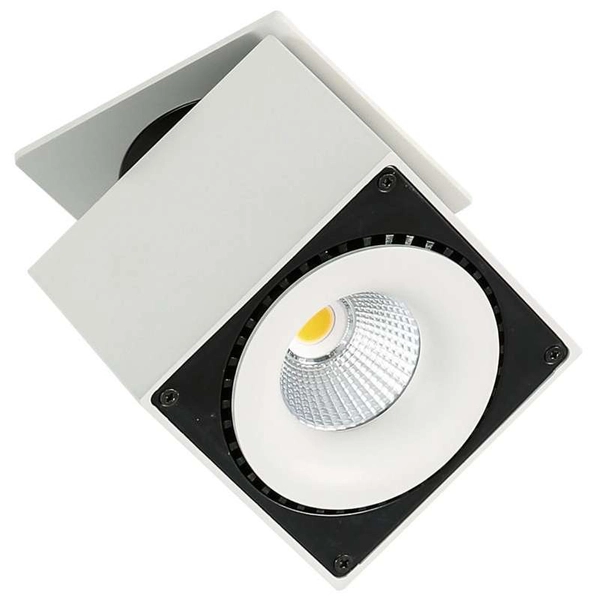 LAMPA sufitowa SEVILLA SQUARE RECESSED SL7562/28W 4000K WH+BL Italux metalowa OPRAWA LED 28W kostka spot biały czarny