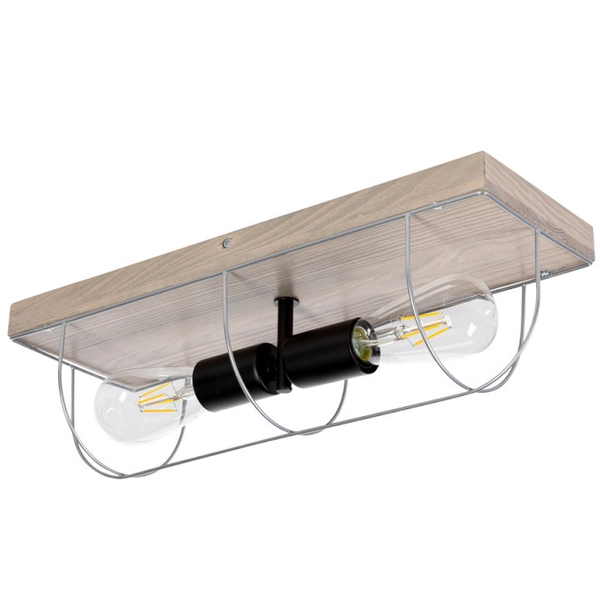 Industrialna lampa sufitowa NETUNO 92073257 retro druciana srebrna