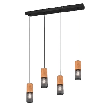 Loftowa lampa wisząca Tosh 304300432 metalowa czarna brązowa