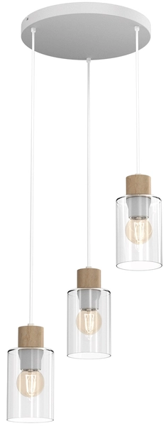 Wisząca lampa Madera MLP8556 szklane tuby białe drewniane
