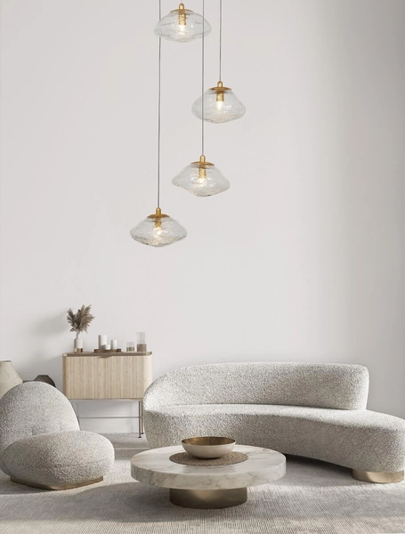 Sypialniana lampa wisząca NAYARIT LE42901 przezroczysta złota