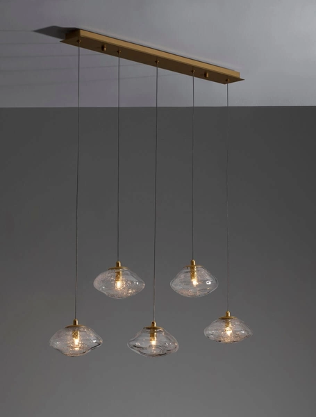 Wisząca lampa NAYARIT LE42902 kryształy przezroczyste złote