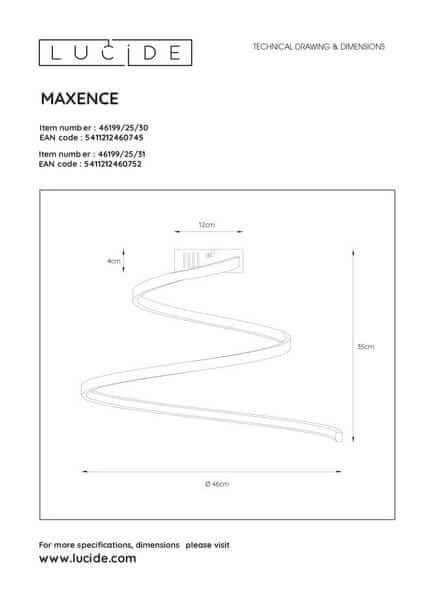 Plafoniera LAMPA sufitowa MAXENCE 46199/25/31 Lucide metalowa OPRAWA ściemnialna LED 24W 3000K plafon biały