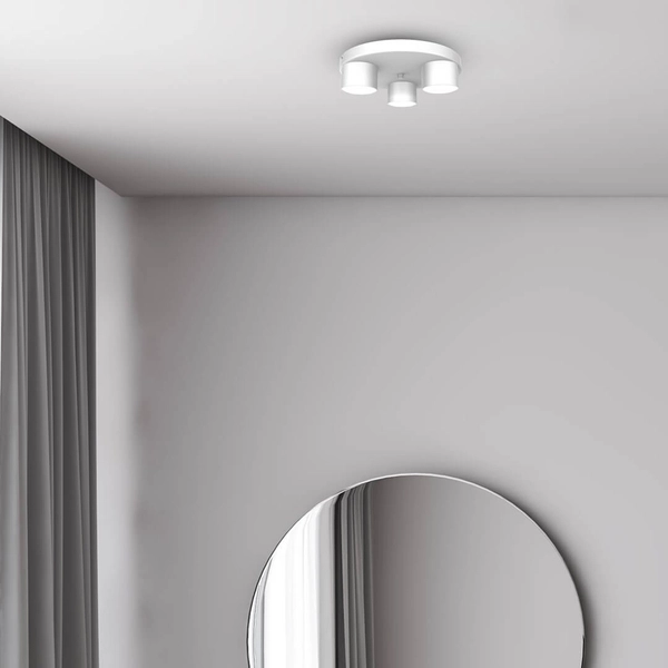 Biała lampa sufitowa Dixie minimalistyczna do gabinetu