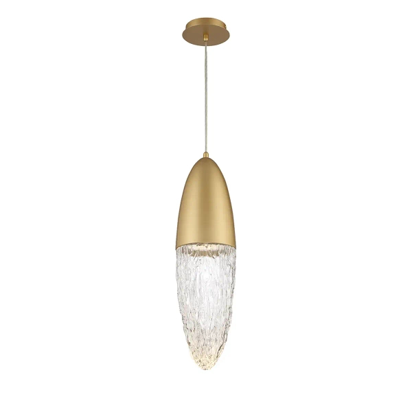 Szklana lampa wisząca Ecrou QN-ECROU-1P-BG LED 10W 3000K do salonu złoty