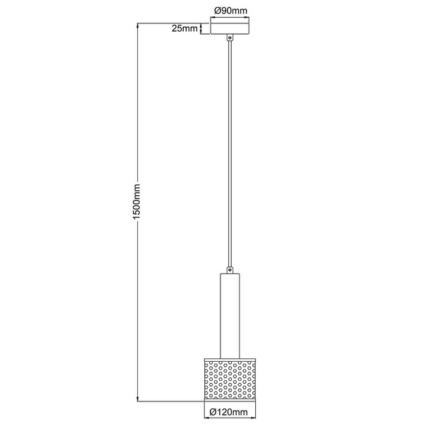 Zwisowa lampa do jadalni Amo LP-0702/1P GD tuba złota czarna
