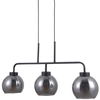 LAMPA wisząca POGGI PND-28028-3 Italux szklana OPRAWA zwis na listwie kule balls czarne przydymione