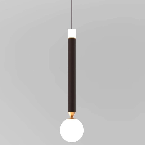 Wisząca LAMPA loft LAON PND-2018109-1 Italux metalowa OPRAWA industrialna LED 6W 3000K zwis kula ball kawowa biała