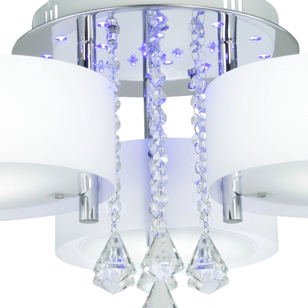 Sufitowa LAMPA glamour DRS8006/3 8C LED 180W Elem metalowa OPRAWA crystal z pilotem chrom biała