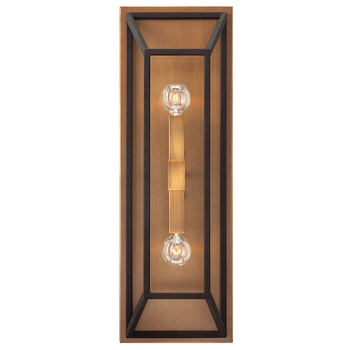 Kinkiet ścienny metalowy Fulton HK-FULTON2 retro brązowy czarny