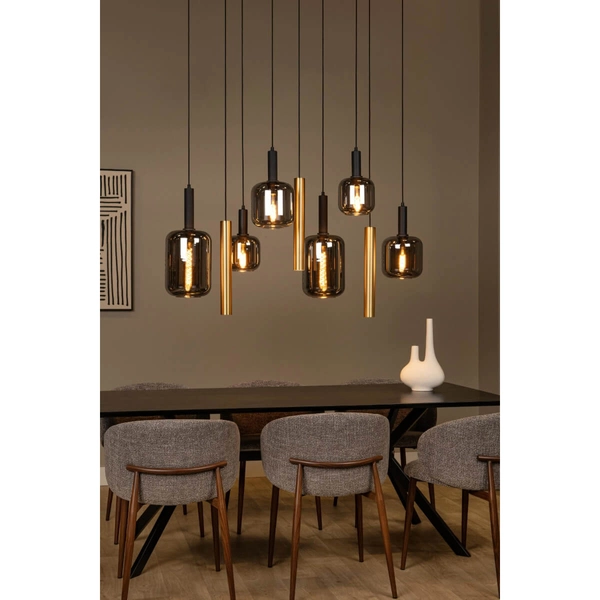 Loftowa lampa wisząca molekułowa JOANET 45494/19/96 szklana czarna złota