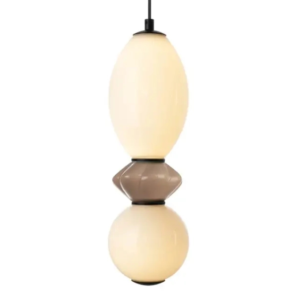 Szklany żyrandol Balos PND-94921-2B-BK LED 12W 3000K brązowy czarny